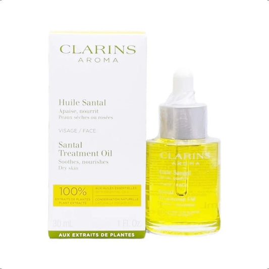Clarins Aroma 30ml oz Santal Treatment Oil soothes, nourishes dry skin