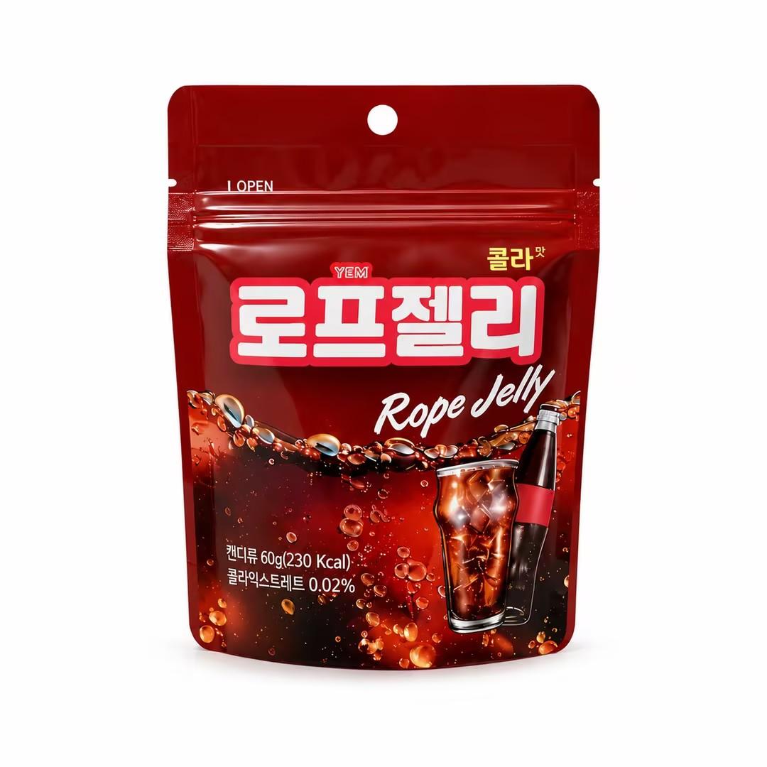 YEM Cola Flavored Long Strip Candy 60g | Refreshing bubbly cola flavor, chewy elastic texture, slim strip shape