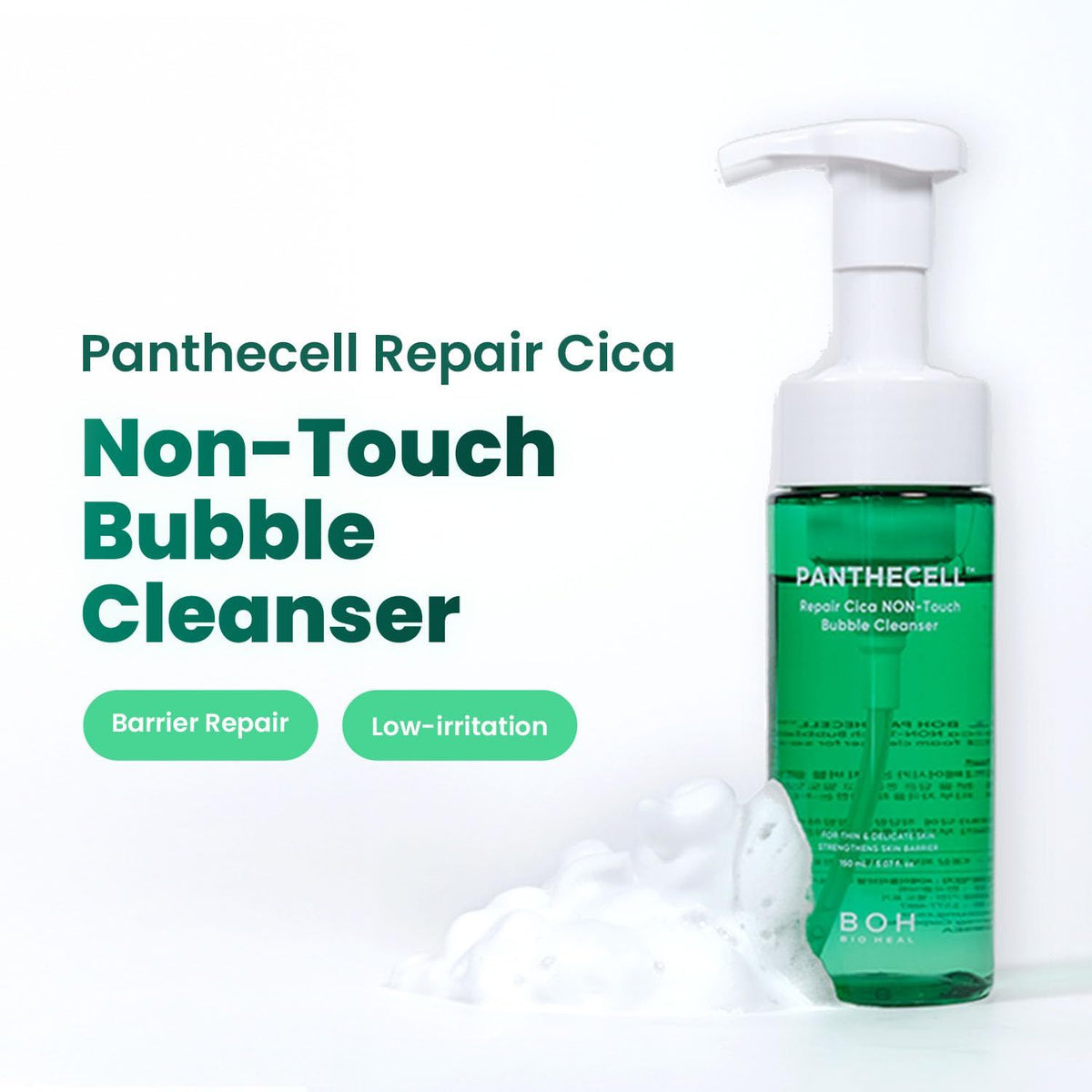 BIOHEAL BOH Panthenol Centella Bubble Cleanser 150ml, Foaming Facial Cleanser, Soothing & Repairing