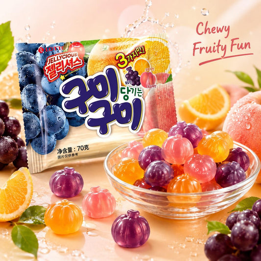 Lotte Mixed Fruit Flavored Soft Candies 70g | Rich Mixed Fruit Flavor, Chewy Texture, Convenient Snack