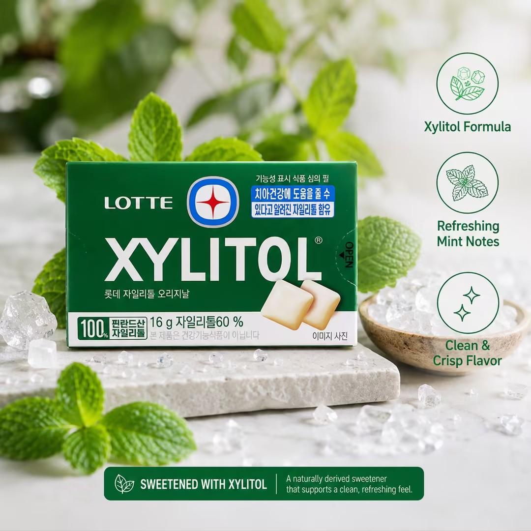 Lotte Xylitol Chewing Gum 16g Long‑lasting fresh flavour, xylitol formula for refreshing your mouth