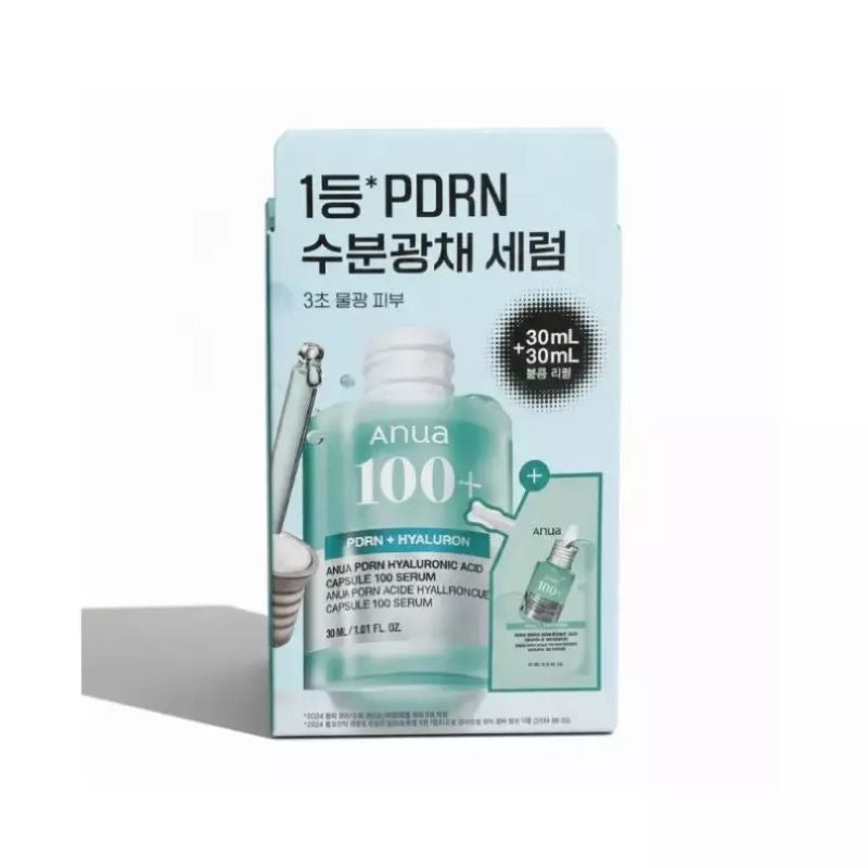 ANUA PDRN Hyaluronic Acid 100 Capsule Serum 30ml+30ml refill
