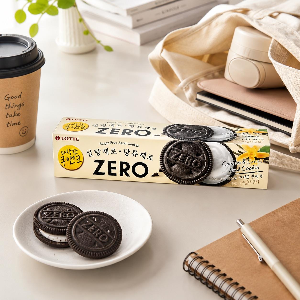 Lotte ZERO Cream‑Filled Cocoa Biscuits 96g