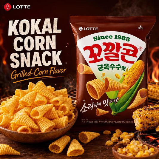 Lotte Kokal Corn Snack (Grilled‑Corn Flavor) 67g