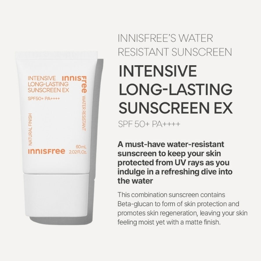 Innisfree Intensive Long-Lasting Sunscreen EX 60ml  water-resistant moisturizing