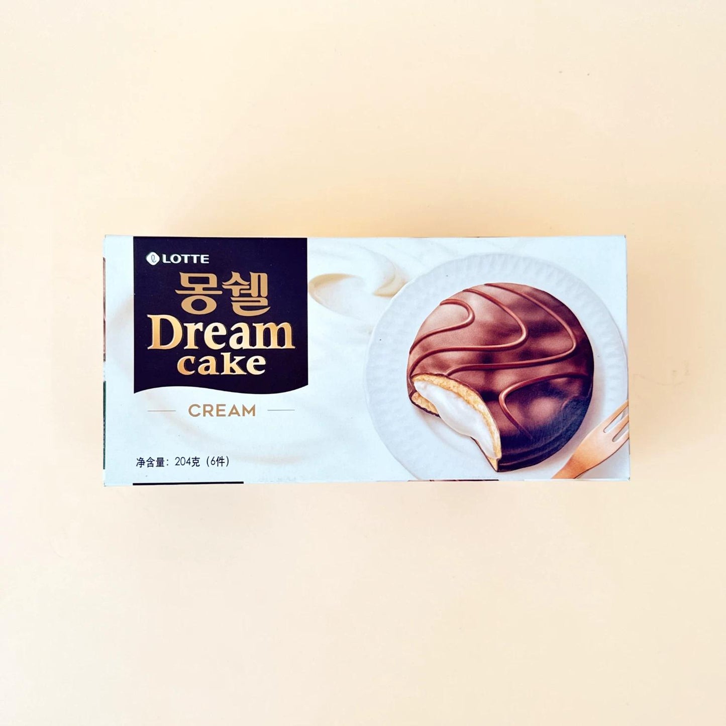 Lotte Dream Snow Cake 204g, 2 flavors | Soft Fluffy Texture, Rich Creamy Flavor, Convenient Snack