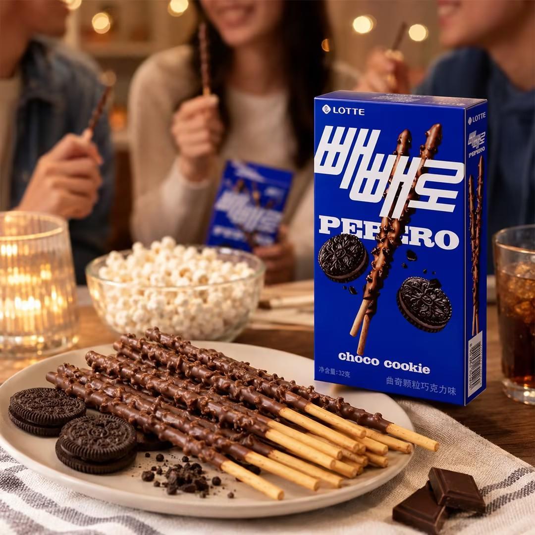 Lotte Pepero Cookie Crumb Chocolate Biscuit Sticks 32g