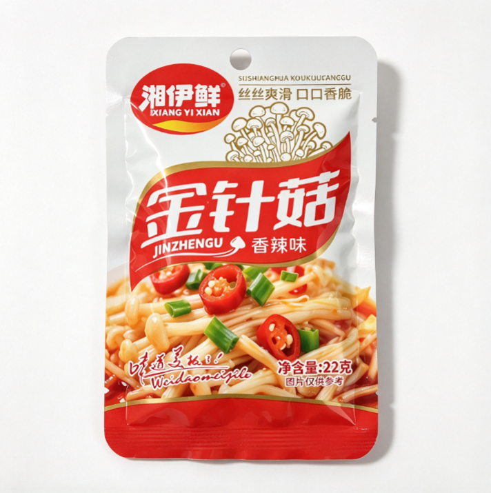 Xiang Yiren Enoki Mushroom Spicy Flavor, 22g X 10 Packs