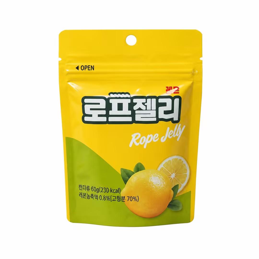 YEM Lemon Flavored Long Strip Candy 60g | Refreshing sour-sweet lemon taste, chewy elastic texture, slender strip shape