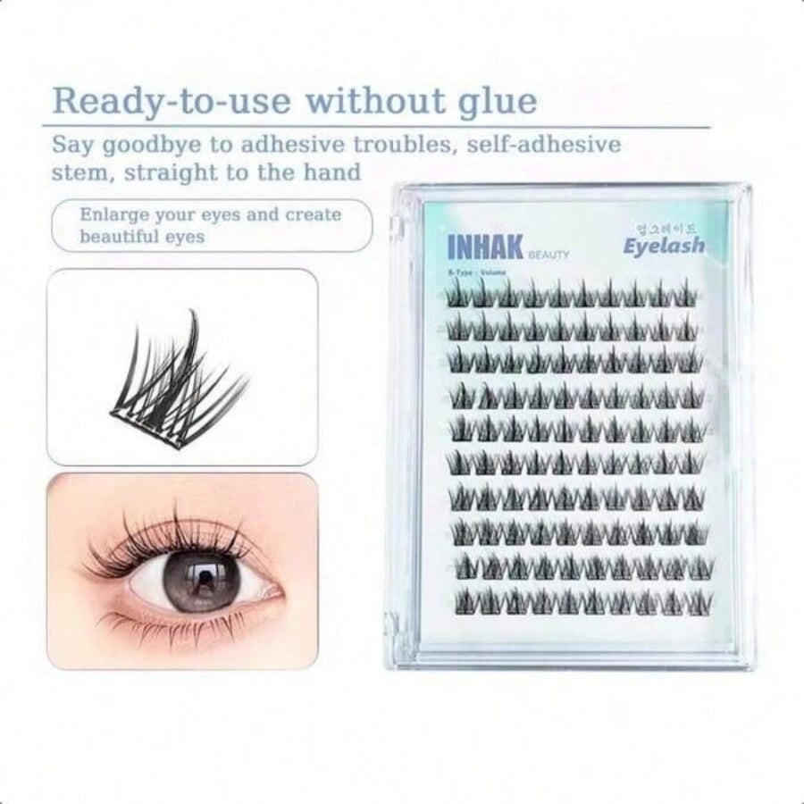 INHAK Upgrade Glue-Free Eyelash – Natural Curl, Self-Adhesive, No Glue Needed, Reusable, Lightweight & Comfortable False Lashes For Effortless Application