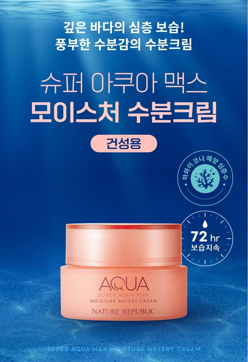 Nature Republic Super Aqua Max Moisture Watery Cream 80ml (Dry Skin)