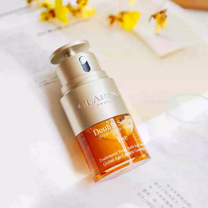 New Clarins Double Serum Hydrolipidic System Eye Global Age Control 0.6oz/20ml