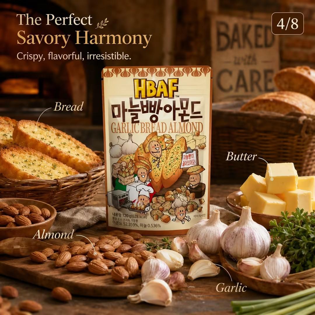 HBAF Garlic Bread Almond 120g