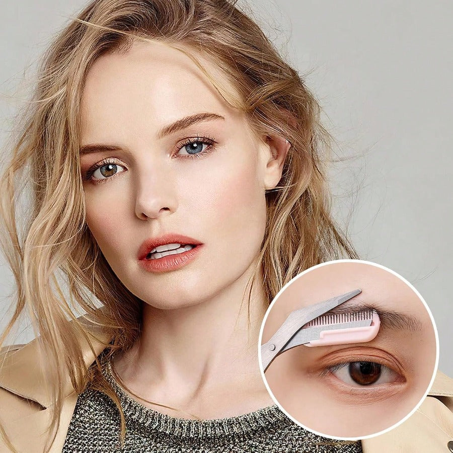 INHAK Eyebrow Trimmer & Scissors Set With Comb – Precise, Easy Grooming For Perfect Eyebrows