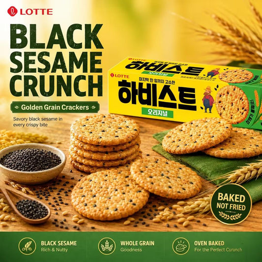 Lotte Harvest Black Sesame Crackers 100g