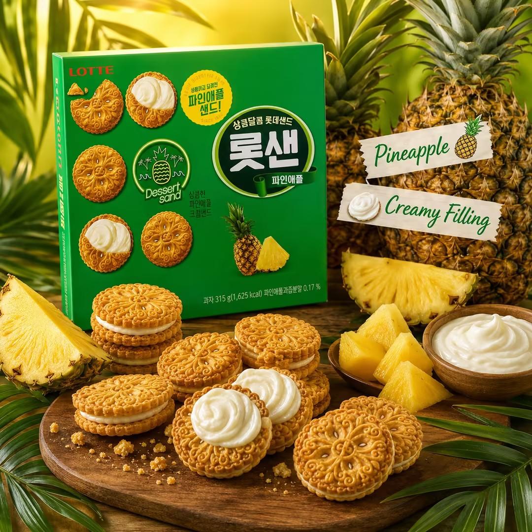 Lotte Pineapple Filled Biscuits 315g