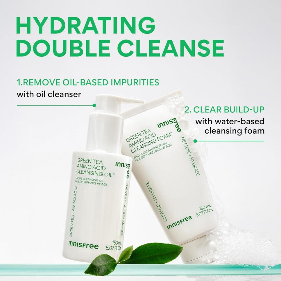 innisfree Green Tea Amino Acid Cleansing Foam150ml, Sulfate-Free Hydrating Korean Face Wash, Gentle Lather, pH-Balanced Skincare