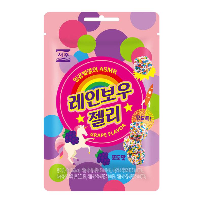 SEOJU Rainbow Soft Candies 46g, 2 flavors | Rich Fruit Flavor, Chewy Colorful Texture, Convenient Snack