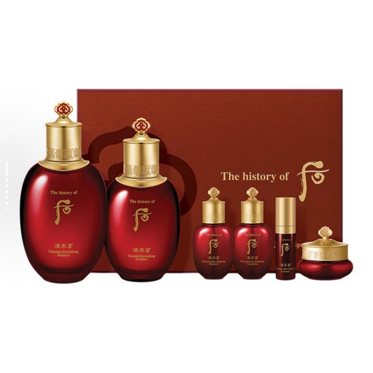 THE WHOO Jinyulhyang Hydrating Luxury 6-Piece Set 150ml+20ml  Lotion + 110m+20ml Emulsion + Serum 5ml + Cream 10ml