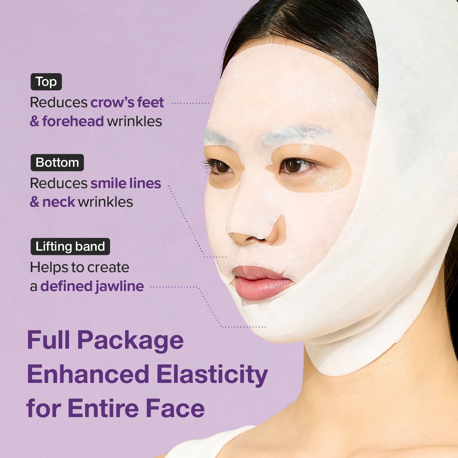 No.9 NAD+ BIO Lifting-sil Full Face Mask (4 Sheets + Lifting Band)