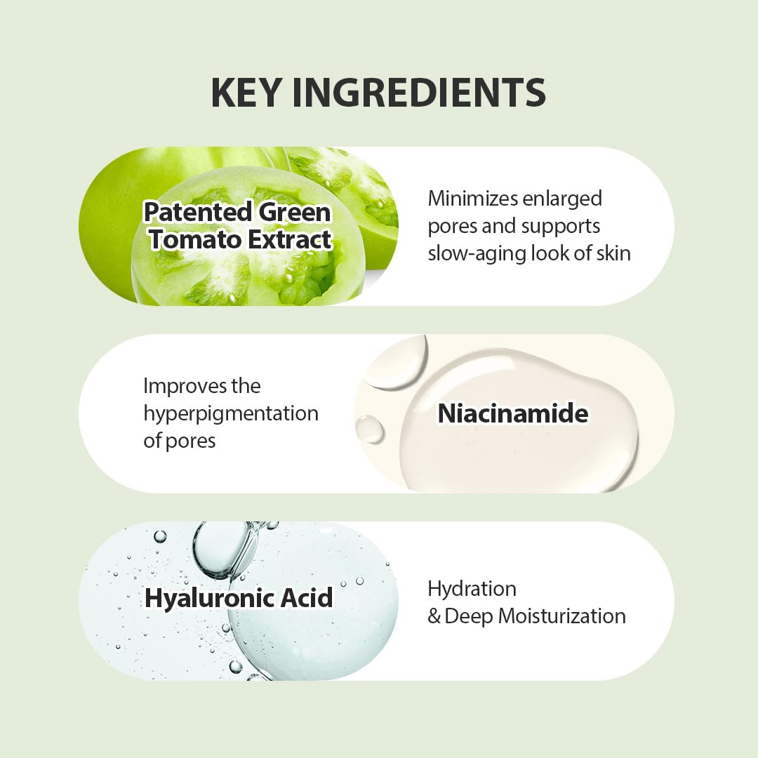 SUNGBOON EDITOR Green Tomato Pore Lifting Ampoule 30ml,Hydrating & Firming Care for Sensitive Skin