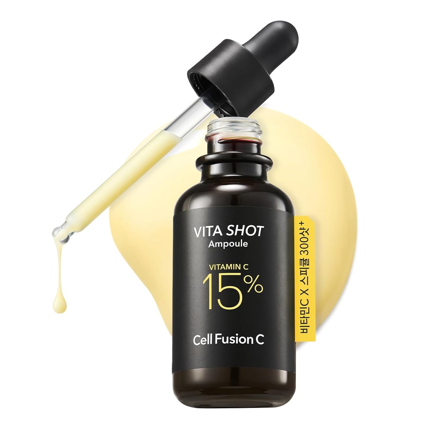 Cell Fusion C Toning C Vita Shot Ampoule, 15% Vitamin C + Spicule 300 Shot, Skin Booster Serum for Face, Exfoliation & Dark Spots, 20g / 0.7 oz.