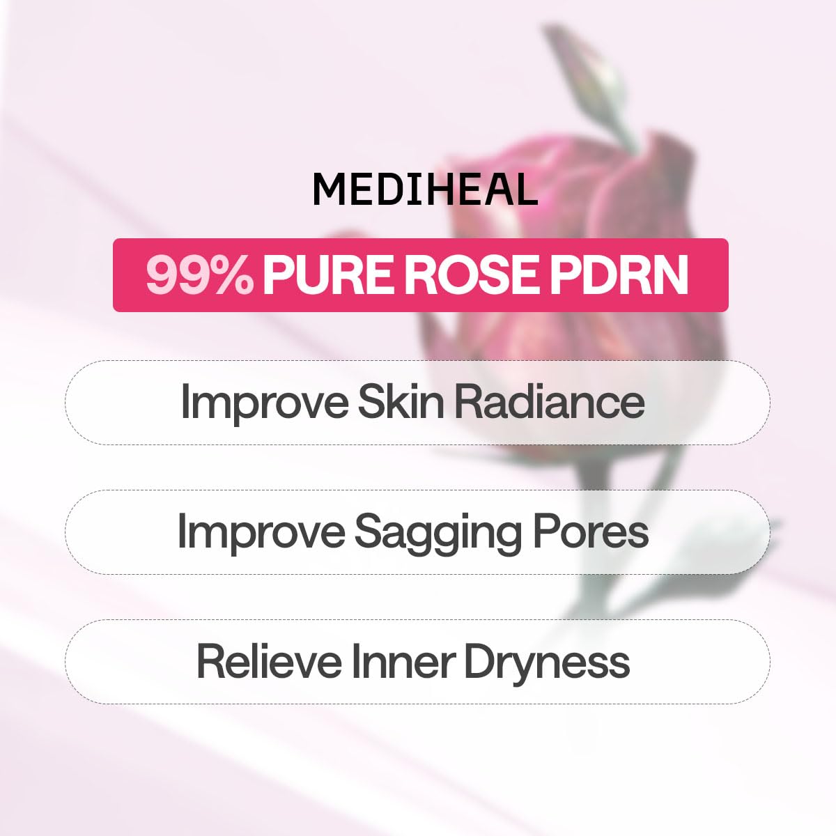 Mediheal Rose PDRN Essential Sheet Mask 11 Pcs. 99% Pure White Rose PDRN & Hyaluronic Acid for Hydrating, Firming, and Enhancing Moisture Barrier, Skin Firmness, and Glow