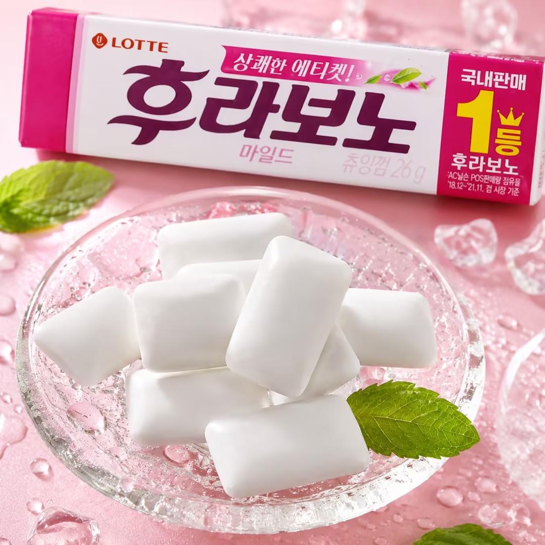Lotte Red Mint‑flavored Chewing Gum 26g Refreshing mint taste, brings comfortable oral‑fresh feeling