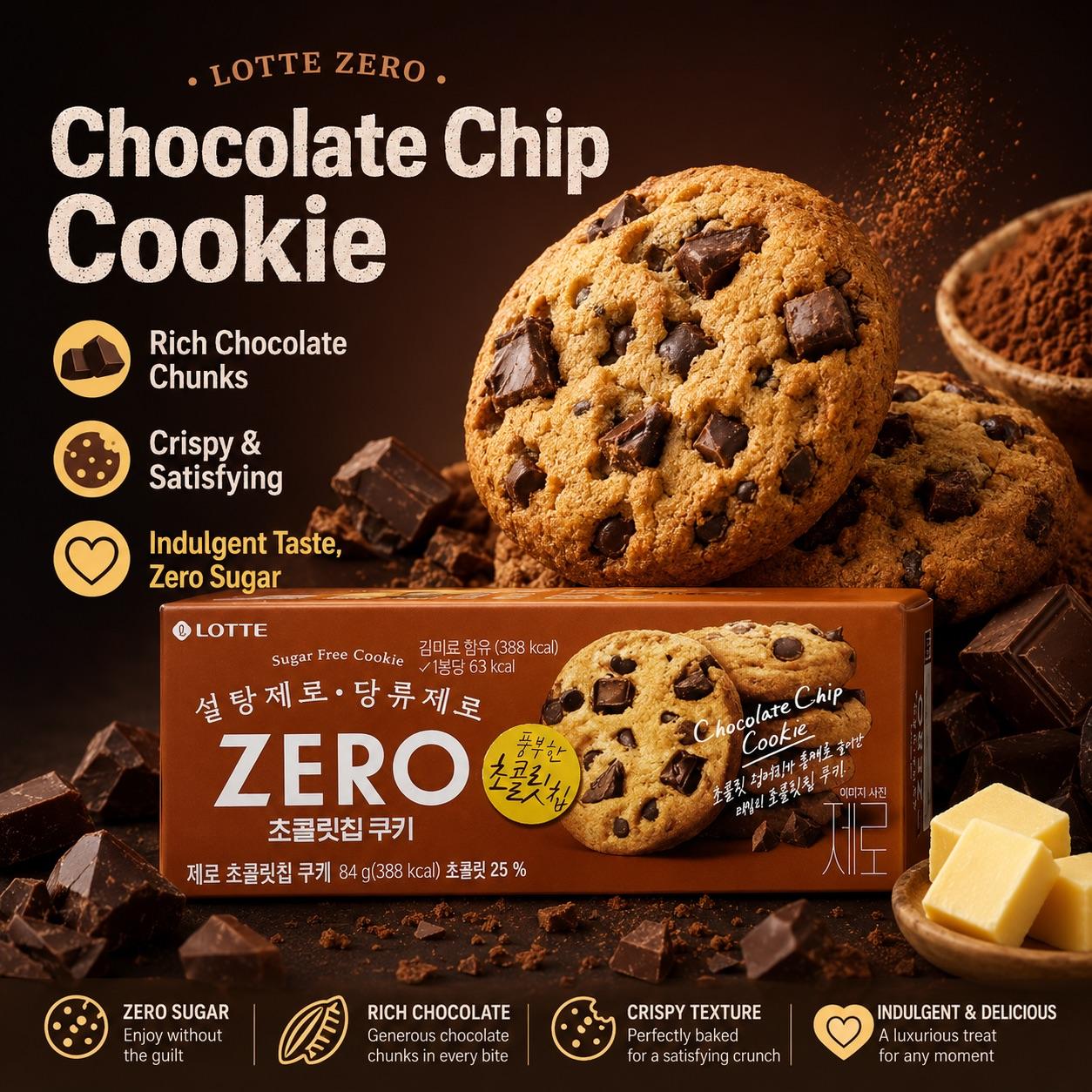 Lotte ZERO Compound‑co‑co Butter Chocolate Cookies 84g