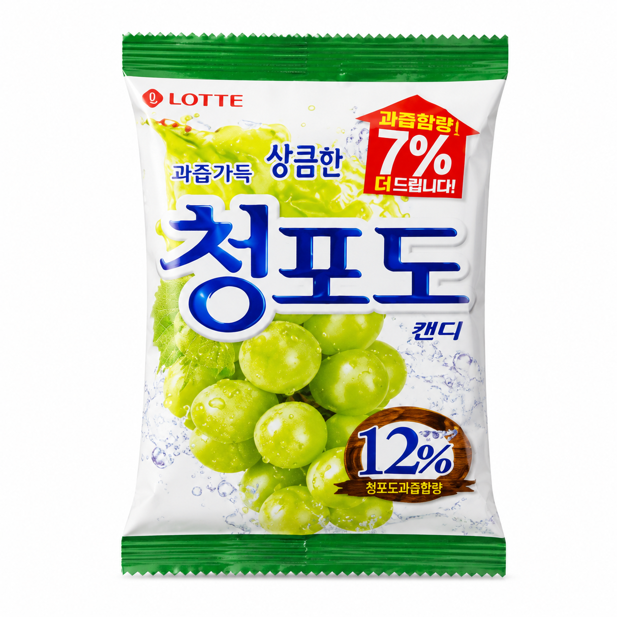 Lotte Green Grape Flavored Hard Candies 153g | Rich Green Grape Flavor, Sweet Taste, Convenient Snack