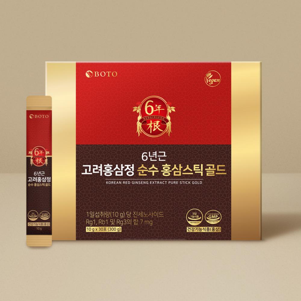 BOTO Korean 6-year-old Red Ginseng Extract Pure Stick Gold 10g X 30 Sticks / 10g*100 Sticks