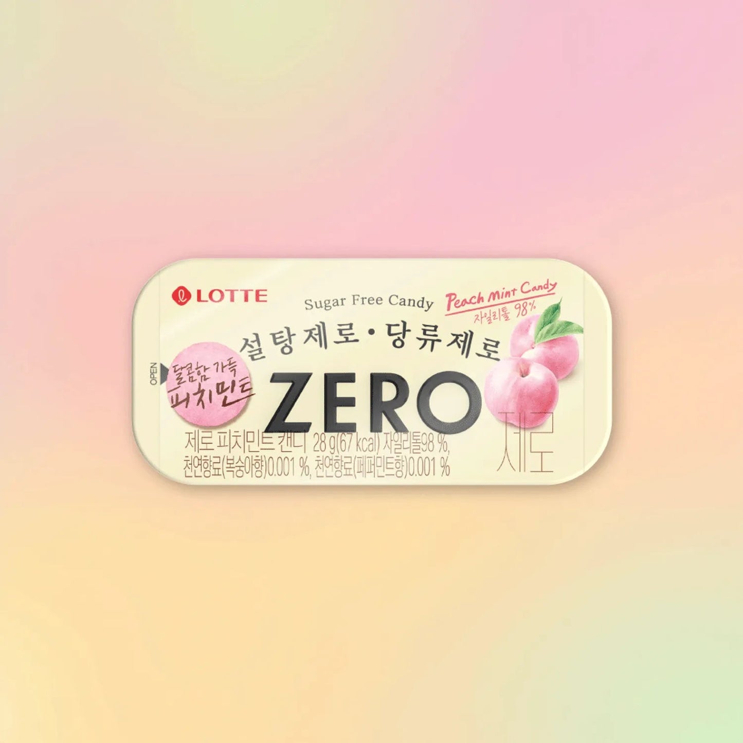 LOTTE Zero Mint Candy #Peach 28g