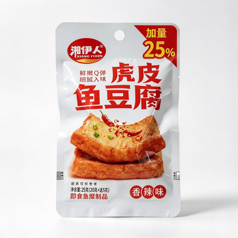 Xiangyi Tiger Skin Fish Tofu 25g X 10 packs [Spicy Flavor]