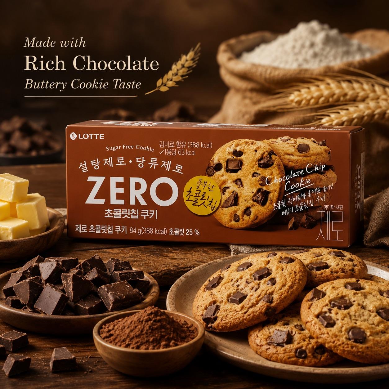 Lotte ZERO Compound‑co‑co Butter Chocolate Cookies 84g