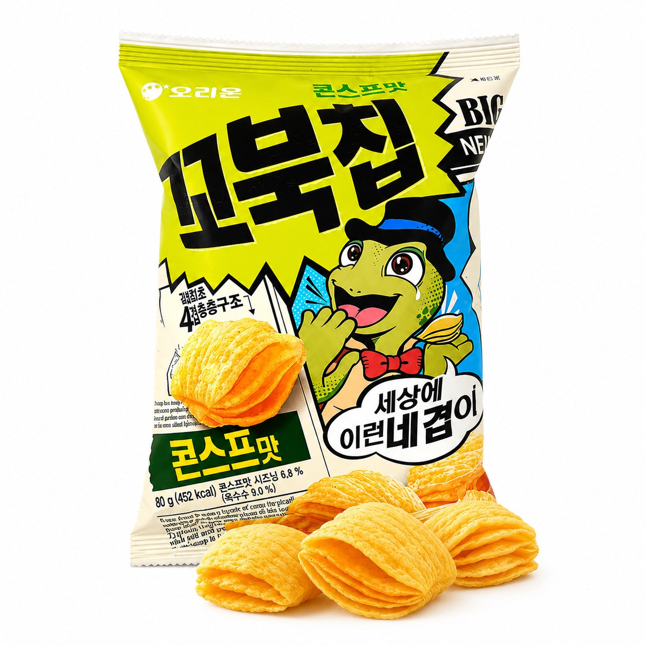 Orion Tortoise‑Shaped Sweet Corn Chips 70g sweet‑corn‑flavor crispy puffed snacks