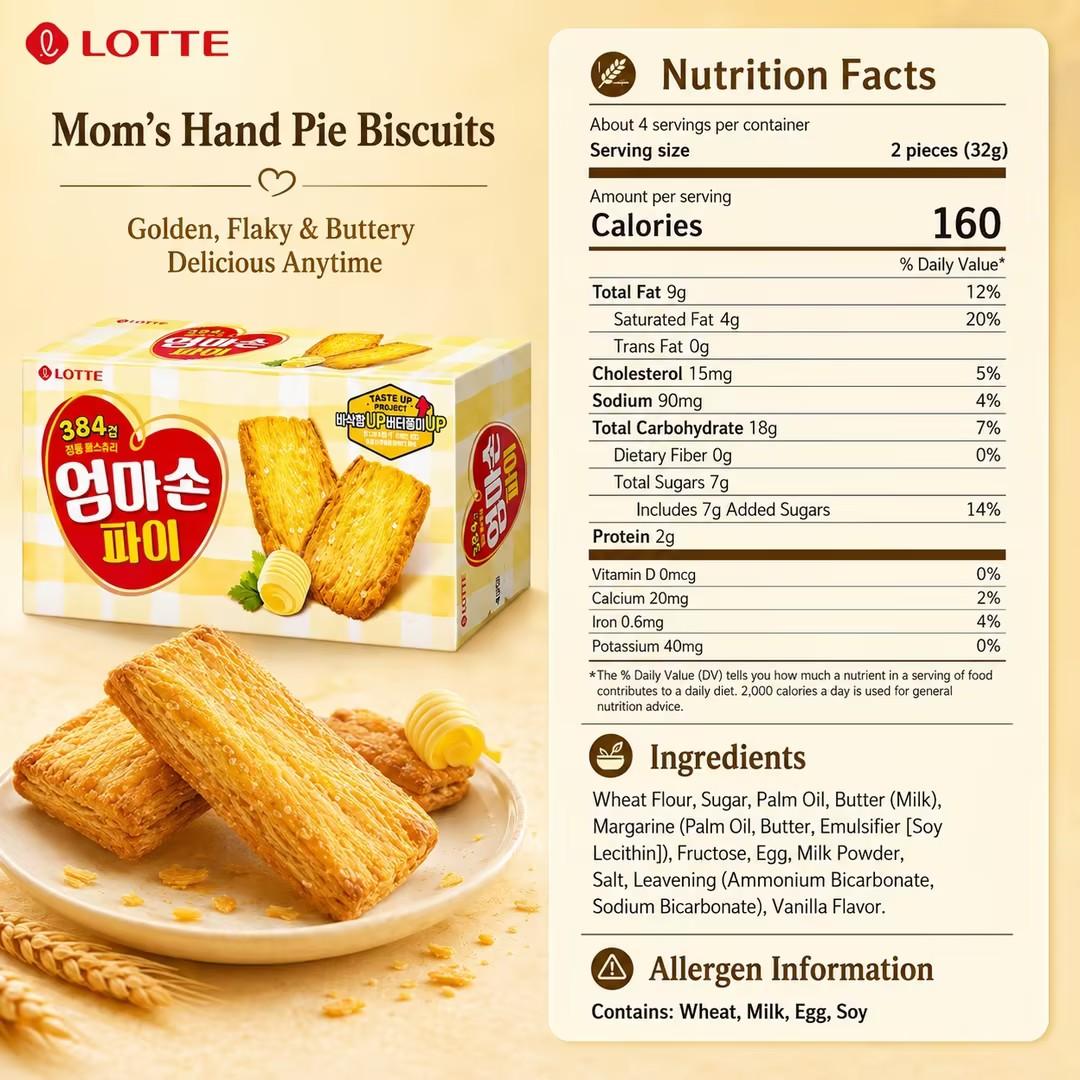 Lotte Mom's Hand Pie Biscuits 127g