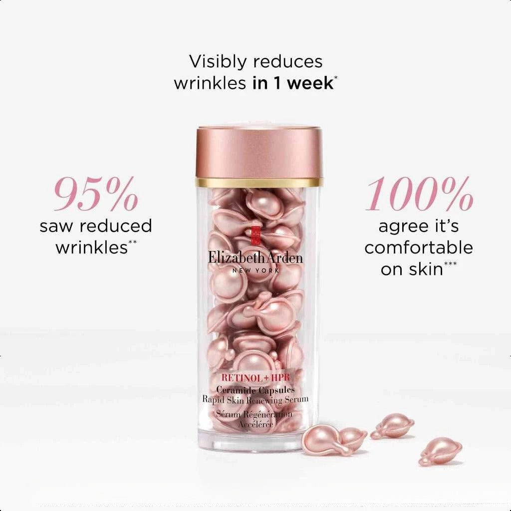 Elizabeth Arden Retinol + HPR Ceramide Rapid Skin Renewing Anti-Aging Face Serum Capsules 60/90/120粒