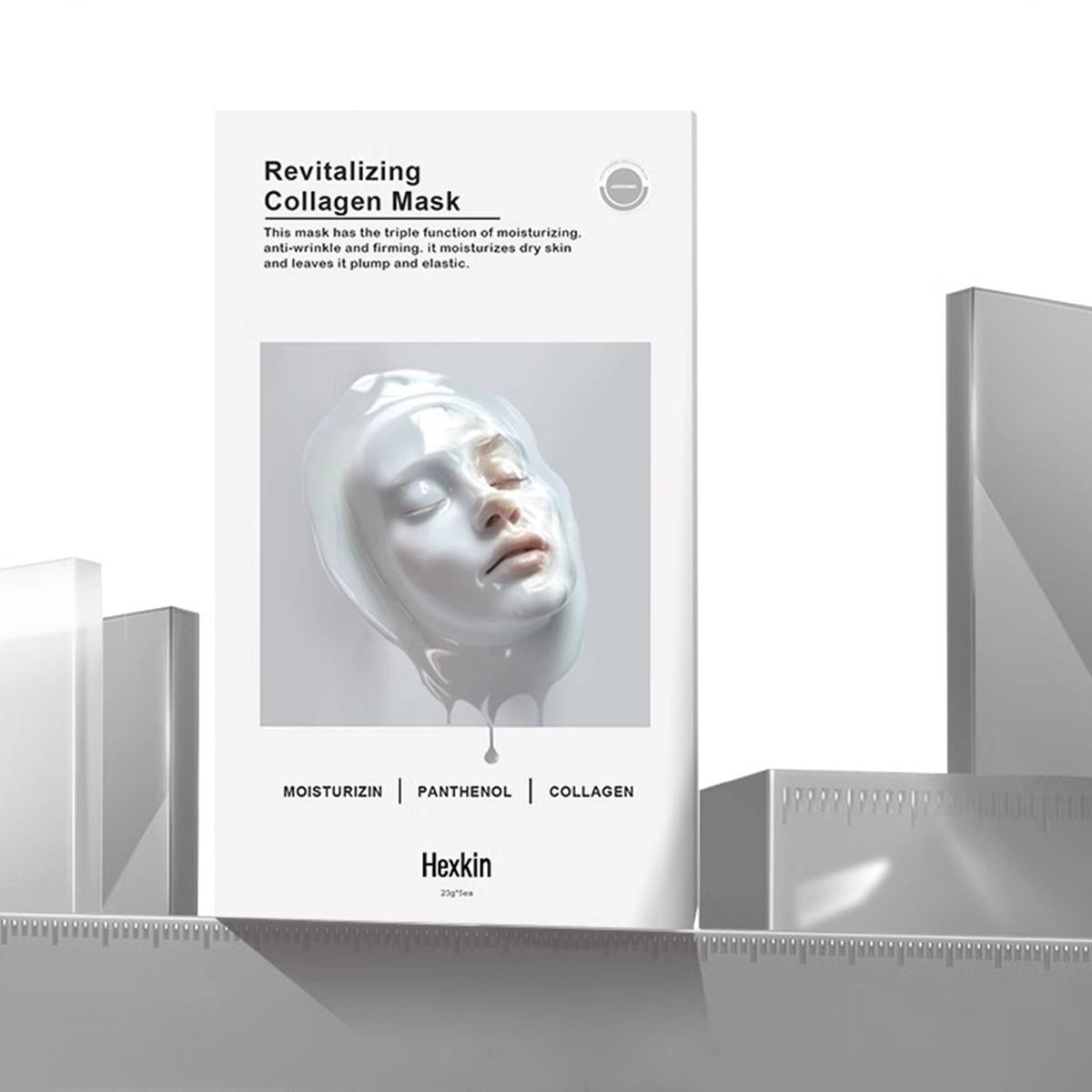 Hexkin Revitalizing Collagen Mask, 5sheets - Moisturizing | Panthenol | Anti-Wrinkle & Firming