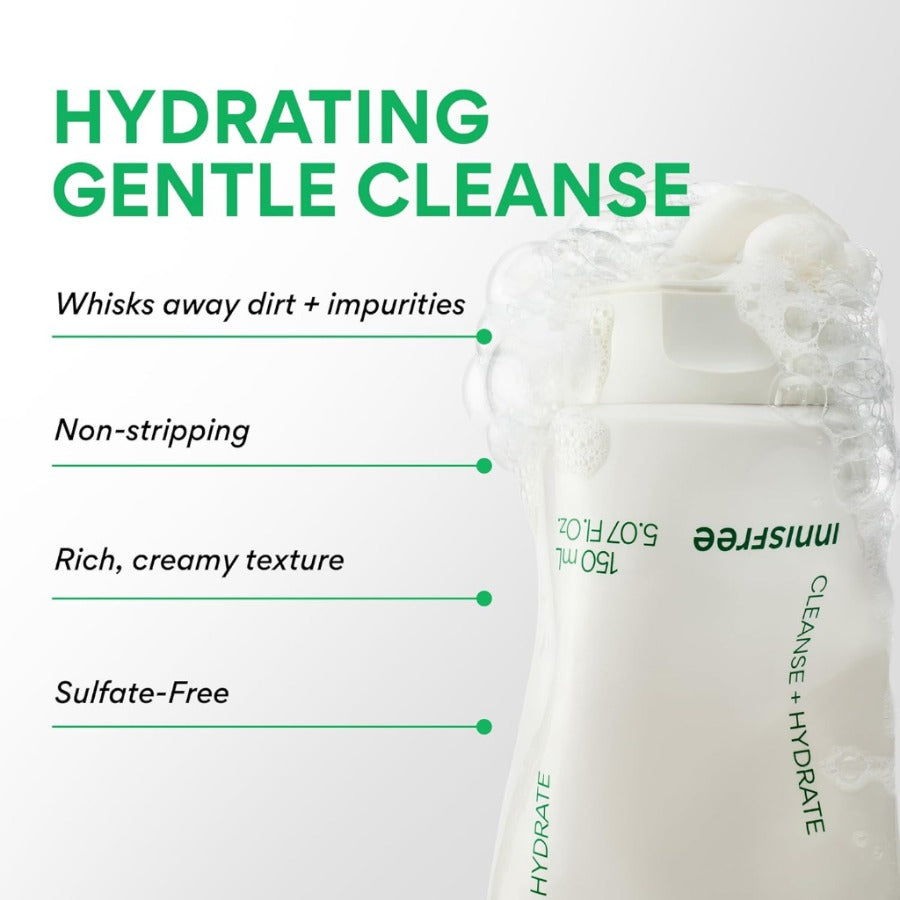 innisfree Green Tea Amino Acid Cleansing Foam150ml, Sulfate-Free Hydrating Korean Face Wash, Gentle Lather, pH-Balanced Skincare