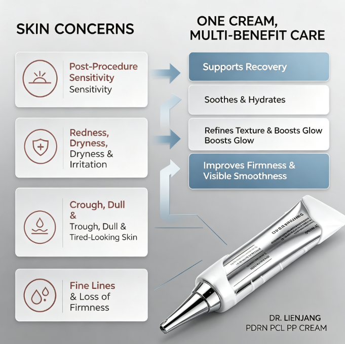Dr.LIENJANG PDRN Rejuve Cream 30ml, PDRN & PCL Skin Repair Cream, Soothing & Elasticity