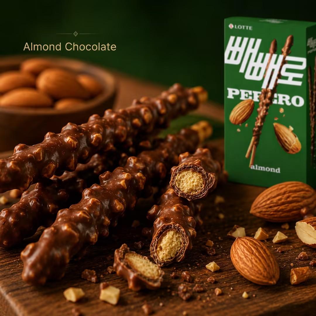 Lotte Pepero Almond Chocolate Biscuit Sticks 32g