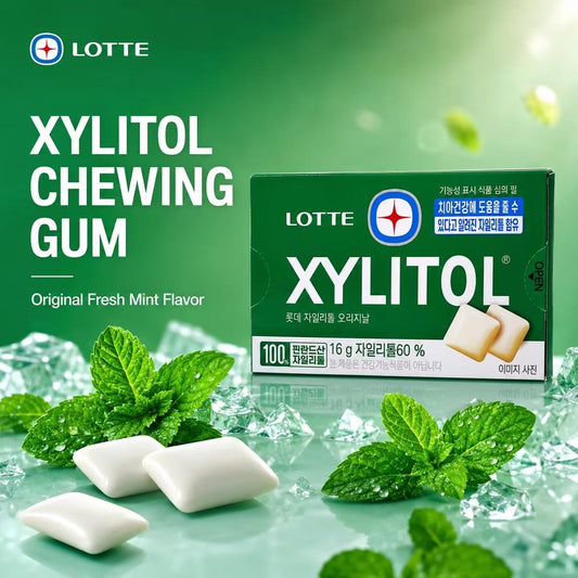 Lotte Xylitol Chewing Gum 16g Long‑lasting fresh flavour, xylitol formula for refreshing your mouth