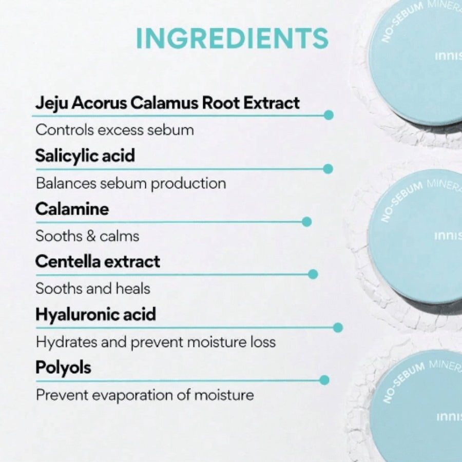 Innisfree No-Sebum Mineral Pact Oil-Control & Pore-Blurring Pressed Powder (8.5g / 0.3 Oz) ,No-Sebum Mineral Powder Oil-Control & Matte Finish (5g / 0.17 Oz)