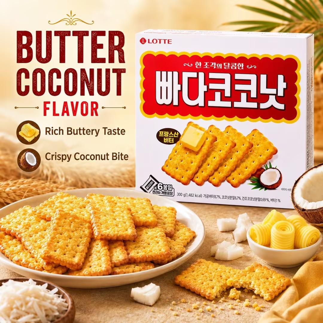 Lotte Butter Coconut Crispy Biscuits 300g