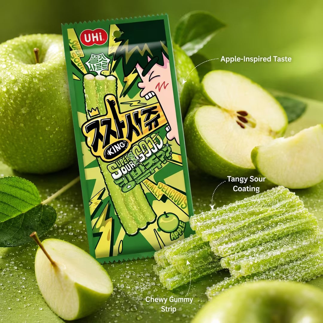 YEM Green Apple Sour Bar Gummies 40g/bag | Sour and sweet green apple flavor, chewy and soft texture, sour icing on the outside