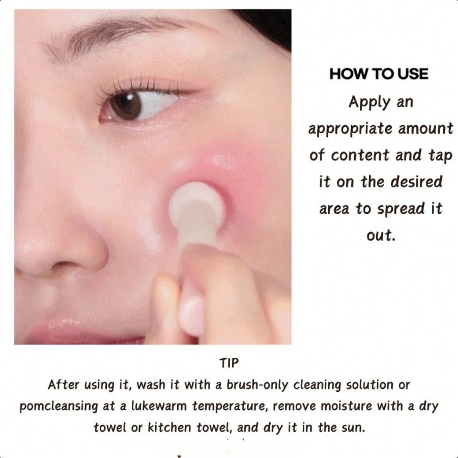 INHAK Marsh Mallow Puff Brush – Ultra-Soft Makeup Brush For Smooth, Flawless Application | Ideal For Powder, Blush, And Foundation | Professiona