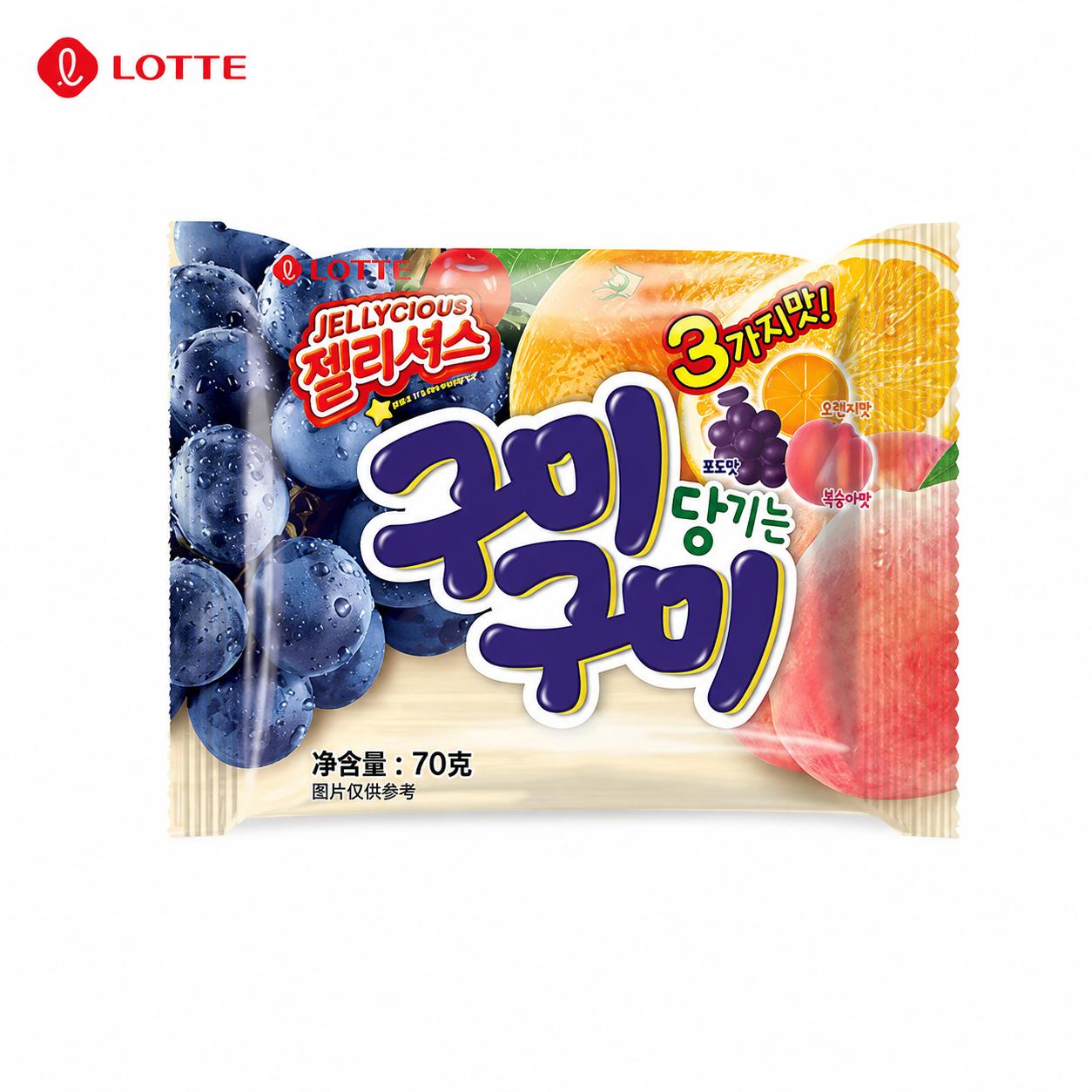Lotte Mixed Fruit Flavored Soft Candies 70g | Rich Mixed Fruit Flavor, Chewy Texture, Convenient Snack