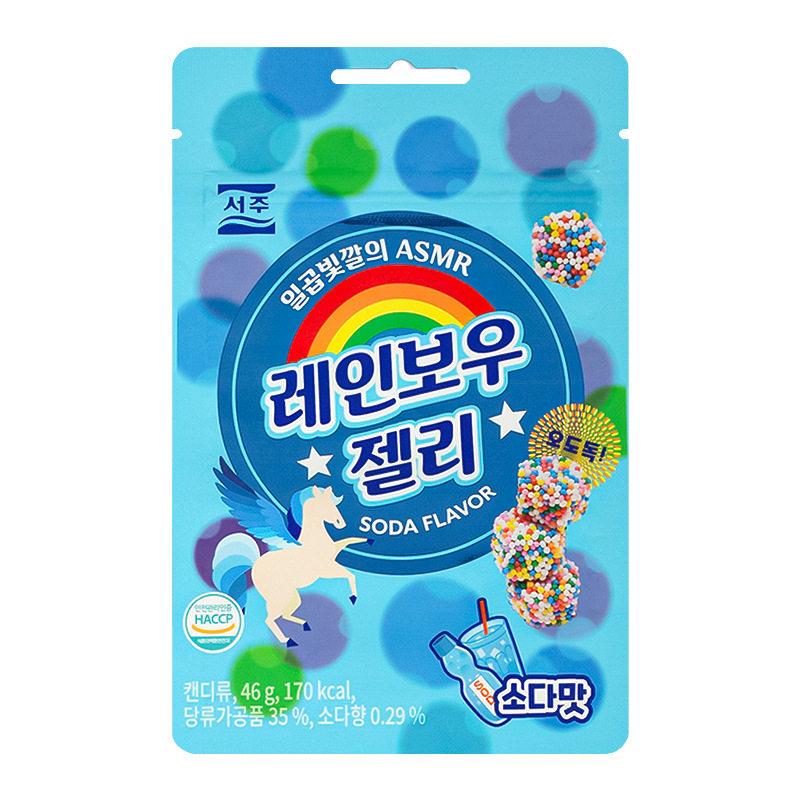 SEOJU Rainbow Soft Candies 46g, 2 flavors | Rich Fruit Flavor, Chewy Colorful Texture, Convenient Snack
