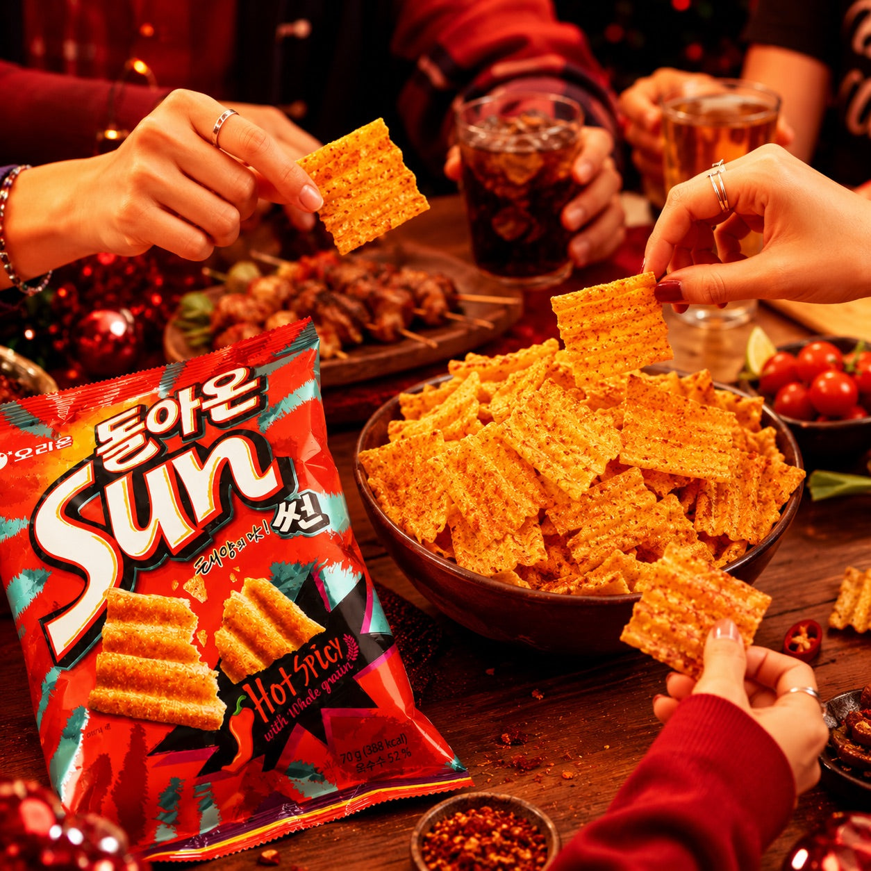 ORION Wavy Corn Chips Classic Hot‑Spicy Flavor 70gxxxxx