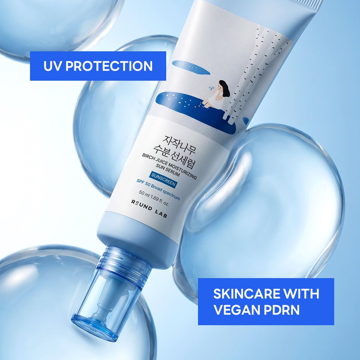 ROUND LAB Birch Juice Moisturizing Sun Serum SPF50 50ml+sun cream 20ml